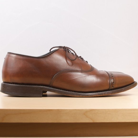 [SOLD] Allen Edmonds Men's Shoe 🇺🇸 Byron Cap-toe Oxford 8.5D Brown GUC - Picture 3 of 9